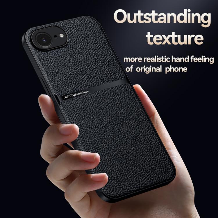 Funda para teléfono de piel de lichi con cobertura total magnética y resistente a los golpes, For iPhone 17e / 16e, For iPhone 17 Pro Max, For iPhone 17 Pro, For iPhone 17, For iPhone Air, For iPhone 16 Pro Max, For iPhone 16 Pro, For iPhone 16 Plus