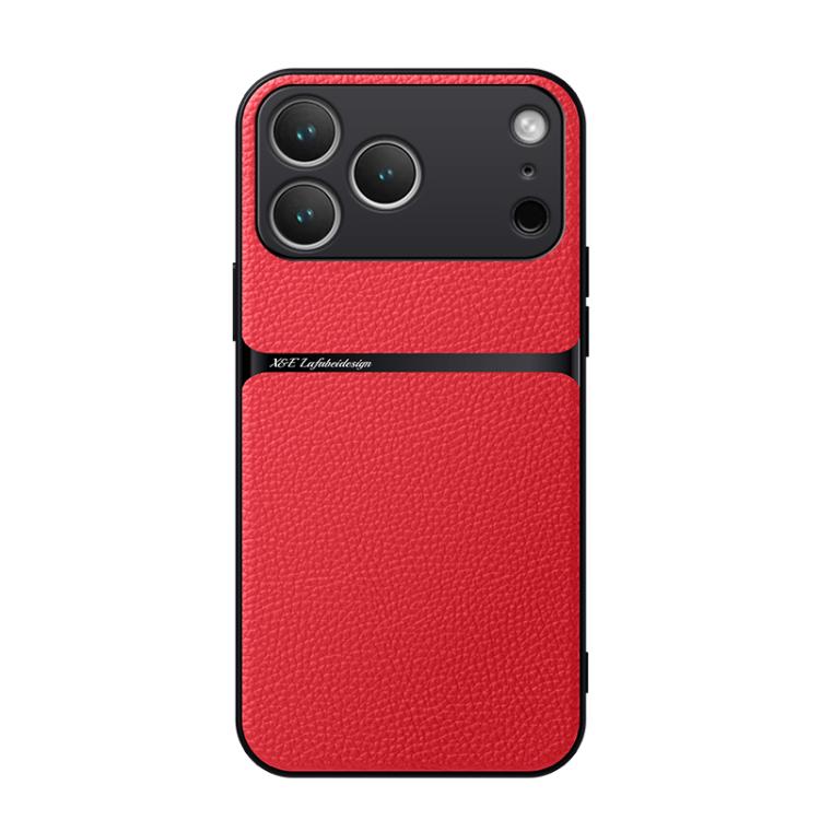 Funda para teléfono de piel de lichi con cobertura total magnética y resistente a los golpes, For iPhone 18 Pro, For iPhone 18 Pro Max, For iPhone 17e / 16e, For iPhone 17 Pro Max, For iPhone 17 Pro, For iPhone 17, For iPhone Air, For iPhone 16 Pro Max