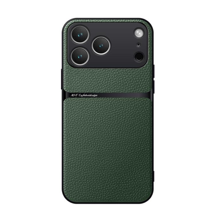 Funda para teléfono de piel de lichi con cobertura total magnética y resistente a los golpes, For iPhone 18 Pro, For iPhone 18 Pro Max, For iPhone 17e / 16e, For iPhone 17 Pro Max, For iPhone 17 Pro, For iPhone 17, For iPhone Air, For iPhone 16 Pro Max