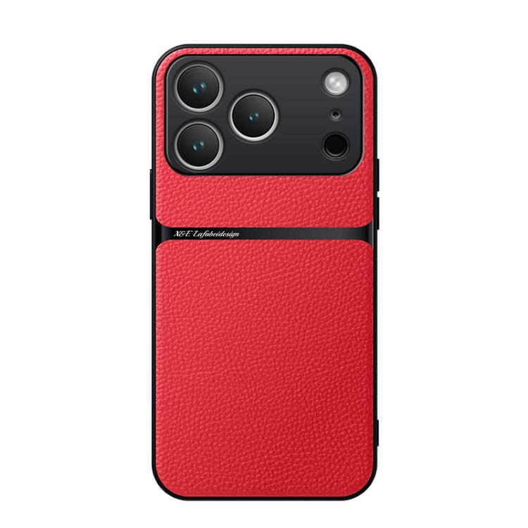 Funda para teléfono de piel de lichi con cobertura total magnética y resistente a los golpes, For iPhone 18 Pro, For iPhone 18 Pro Max, For iPhone 17e / 16e, For iPhone 17 Pro Max, For iPhone 17 Pro, For iPhone 17, For iPhone Air, For iPhone 16 Pro Max