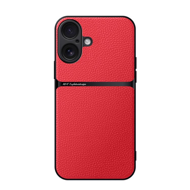 Funda para teléfono de piel de lichi con cobertura total magnética y resistente a los golpes, For iPhone 18 Pro, For iPhone 18 Pro Max, For iPhone 17e / 16e, For iPhone 17 Pro Max, For iPhone 17 Pro, For iPhone 17, For iPhone Air, For iPhone 16 Pro Max