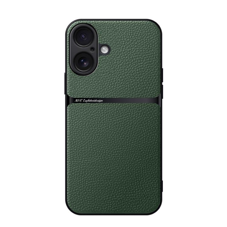 Funda para teléfono de piel de lichi con cobertura total magnética y resistente a los golpes, For iPhone 18 Pro, For iPhone 18 Pro Max, For iPhone 17e / 16e, For iPhone 17 Pro Max, For iPhone 17 Pro, For iPhone 17, For iPhone Air, For iPhone 16 Pro Max