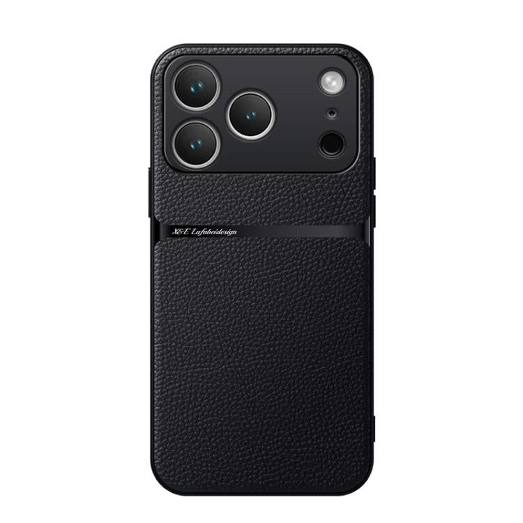 Funda para teléfono de piel de lichi con cobertura total magnética y resistente a los golpes, For iPhone 18 Pro, For iPhone 18 Pro Max, For iPhone 17e / 16e, For iPhone 17 Pro Max, For iPhone 17 Pro, For iPhone 17, For iPhone Air, For iPhone 16 Pro Max