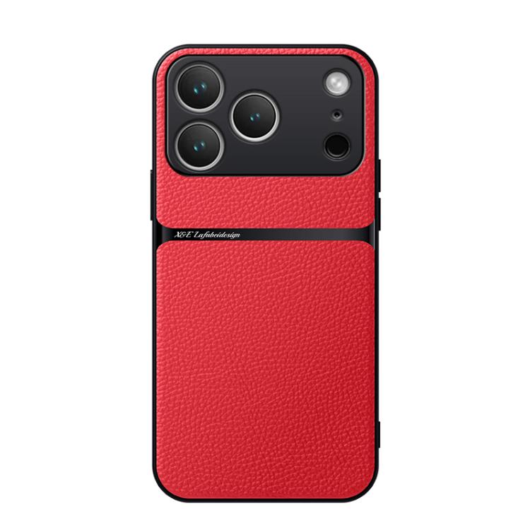 Funda para teléfono de piel de lichi con cobertura total magnética y resistente a los golpes, For iPhone 18 Pro, For iPhone 18 Pro Max, For iPhone 17e / 16e, For iPhone 17 Pro Max, For iPhone 17 Pro, For iPhone 17, For iPhone Air, For iPhone 16 Pro Max