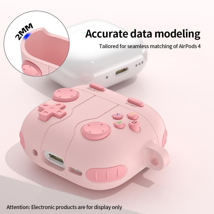 Funda de silicona para auriculares inalámbricos estilo consola de videojuegos, For AirPods 4, For AirPods Pro 2, For AirPods 3, For AirPods Pro