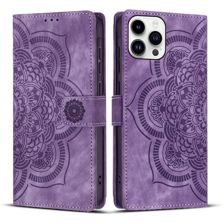 Funda para teléfono de cuero esmerilado retro con relieve de mandala, For iPhone 15 Pro Max, For iPhone 15 Pro, For iPhone 15 Plus, For iPhone 15, For iPhone 14 Plus, For iPhone 14 / 13, For iPhone 14 Pro, For iPhone 14 Pro Max, For iPhone 7 / 8 / SE 2022