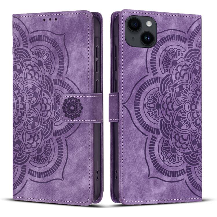 Funda para teléfono de cuero esmerilado retro con relieve de mandala, For iPhone 15 Pro Max, For iPhone 15 Pro, For iPhone 15 Plus, For iPhone 15, For iPhone 14 Plus, For iPhone 14 / 13, For iPhone 14 Pro, For iPhone 14 Pro Max, For iPhone 7 / 8 / SE 2022