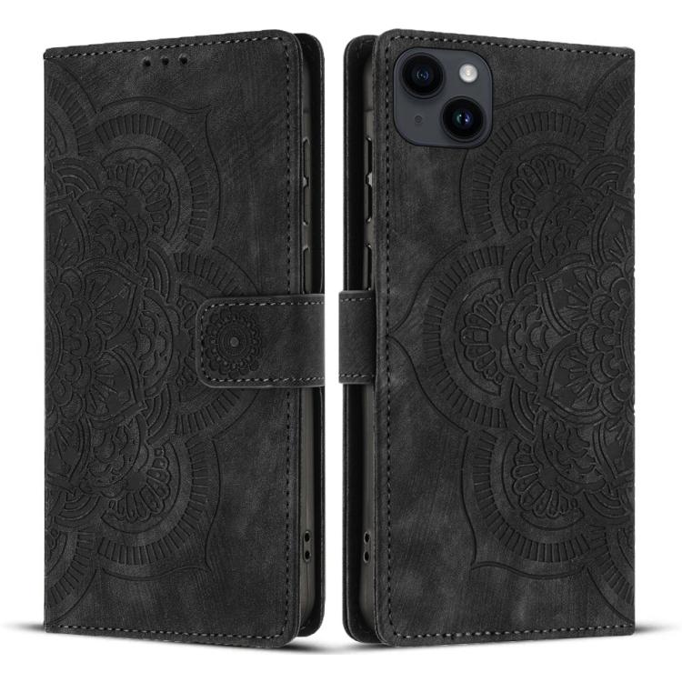 Funda para teléfono de cuero esmerilado retro con relieve de mandala, For iPhone 15 Pro Max, For iPhone 15 Pro, For iPhone 15 Plus, For iPhone 15, For iPhone 14 Plus, For iPhone 14 / 13, For iPhone 14 Pro, For iPhone 14 Pro Max, For iPhone 7 / 8 / SE 2022