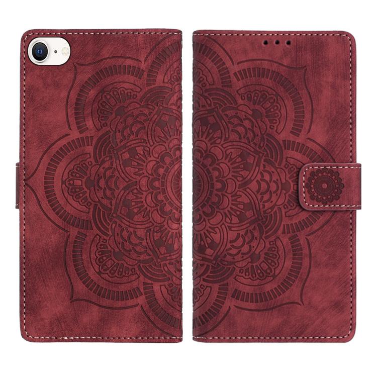 Funda para teléfono de cuero esmerilado retro con relieve de mandala, For iPhone 15 Pro Max, For iPhone 15 Pro, For iPhone 15 Plus, For iPhone 15, For iPhone 14 Plus, For iPhone 14 / 13, For iPhone 14 Pro, For iPhone 14 Pro Max, For iPhone 7 / 8 / SE 2022