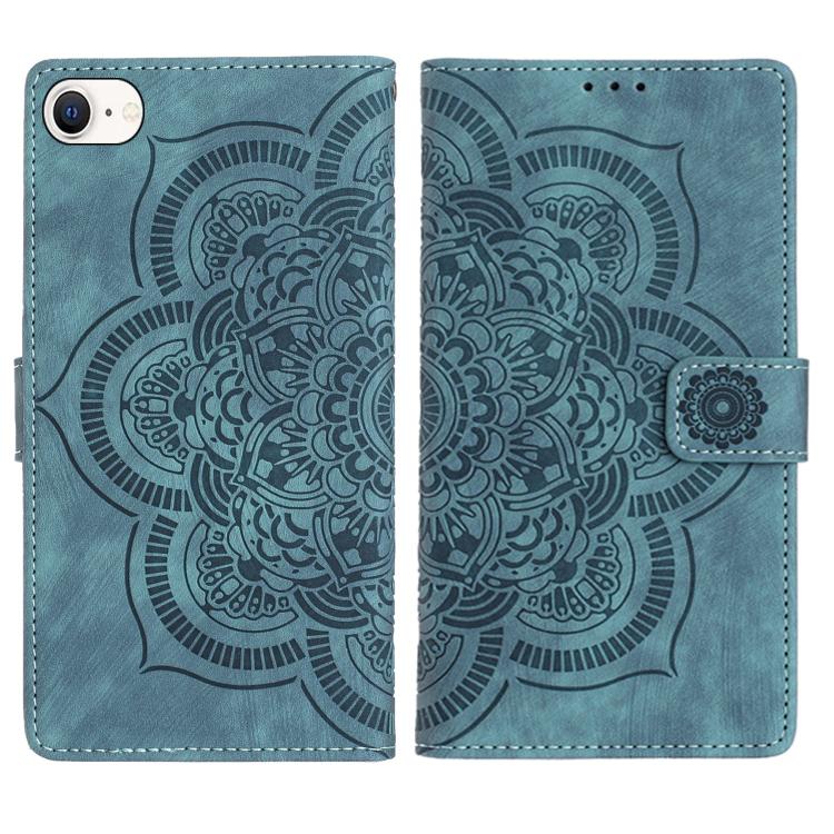 Funda para teléfono de cuero esmerilado retro con relieve de mandala, For iPhone 15 Pro Max, For iPhone 15 Pro, For iPhone 15 Plus, For iPhone 15, For iPhone 14 Plus, For iPhone 14 / 13, For iPhone 14 Pro, For iPhone 14 Pro Max, For iPhone 7 / 8 / SE 2022