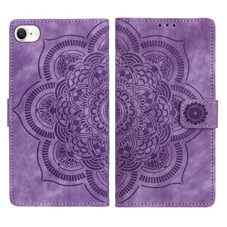 Funda para teléfono de cuero esmerilado retro con relieve de mandala, For iPhone 15 Pro Max, For iPhone 15 Pro, For iPhone 15 Plus, For iPhone 15, For iPhone 14 Plus, For iPhone 14 / 13, For iPhone 14 Pro, For iPhone 14 Pro Max, For iPhone 7 / 8 / SE 2022