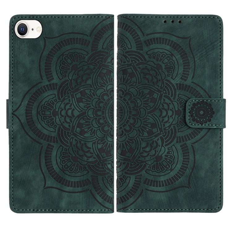 Funda para teléfono de cuero esmerilado retro con relieve de mandala, For iPhone 15 Pro Max, For iPhone 15 Pro, For iPhone 15 Plus, For iPhone 15, For iPhone 14 Plus, For iPhone 14 / 13, For iPhone 14 Pro, For iPhone 14 Pro Max, For iPhone 7 / 8 / SE 2022