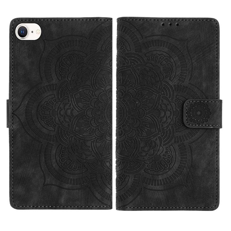 Funda para teléfono de cuero esmerilado retro con relieve de mandala, For iPhone 15 Pro Max, For iPhone 15 Pro, For iPhone 15 Plus, For iPhone 15, For iPhone 14 Plus, For iPhone 14 / 13, For iPhone 14 Pro, For iPhone 14 Pro Max, For iPhone 7 / 8 / SE 2022