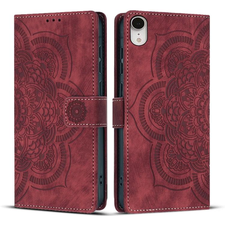 Funda para teléfono de cuero esmerilado retro con relieve de mandala, For iPhone XR, For iPhone XS Max, For iPhone 7 Plus / 8 Plus