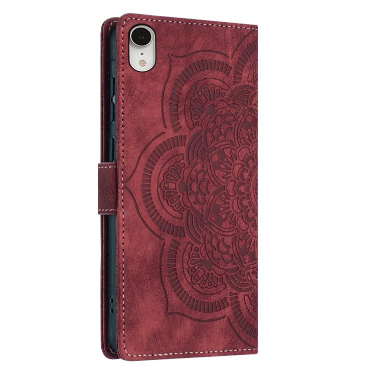 Funda para teléfono de cuero esmerilado retro con relieve de mandala, For iPhone XR, For iPhone XS Max, For iPhone 7 Plus / 8 Plus