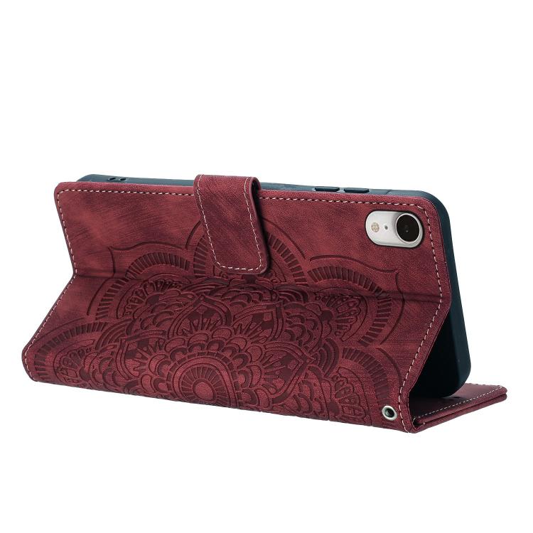 Funda para teléfono de cuero esmerilado retro con relieve de mandala, For iPhone XR, For iPhone XS Max, For iPhone 7 Plus / 8 Plus
