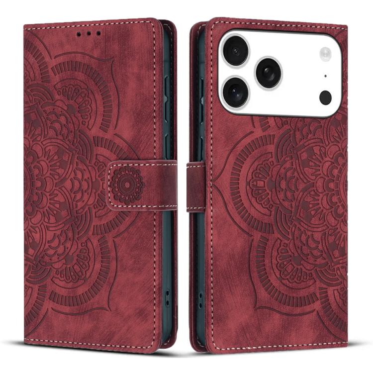 Funda para teléfono de cuero esmerilado retro con relieve de mandala, For iPhone 18 Pro / 17 Pro, For iPhone 18 Pro Max / 17 Pro Max, For iPhone 17e / 16e, For iPhone 17, For iPhone Air, For iPhone 16 Pro Max, For iPhone 16 Pro, For iPhone 16 Plus     ...