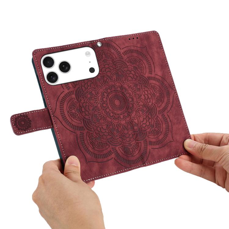 Funda para teléfono de cuero esmerilado retro con relieve de mandala, For iPhone 18 Pro / 17 Pro, For iPhone 18 Pro Max / 17 Pro Max, For iPhone 17e / 16e, For iPhone 17, For iPhone Air, For iPhone 16 Pro Max, For iPhone 16 Pro, For iPhone 16 Plus     ...