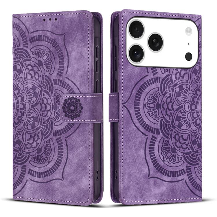 Funda para teléfono de cuero esmerilado retro con relieve de mandala, For iPhone 18 Pro / 17 Pro, For iPhone 18 Pro Max / 17 Pro Max, For iPhone 17e / 16e, For iPhone 17, For iPhone Air, For iPhone 16 Pro Max, For iPhone 16 Pro, For iPhone 16 Plus     ...