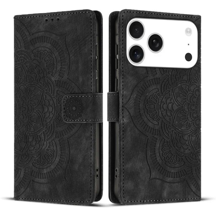 Funda para teléfono de cuero esmerilado retro con relieve de mandala, For iPhone 18 Pro / 17 Pro, For iPhone 18 Pro Max / 17 Pro Max, For iPhone 17e / 16e, For iPhone 17, For iPhone Air, For iPhone 16 Pro Max, For iPhone 16 Pro, For iPhone 16 Plus     ...