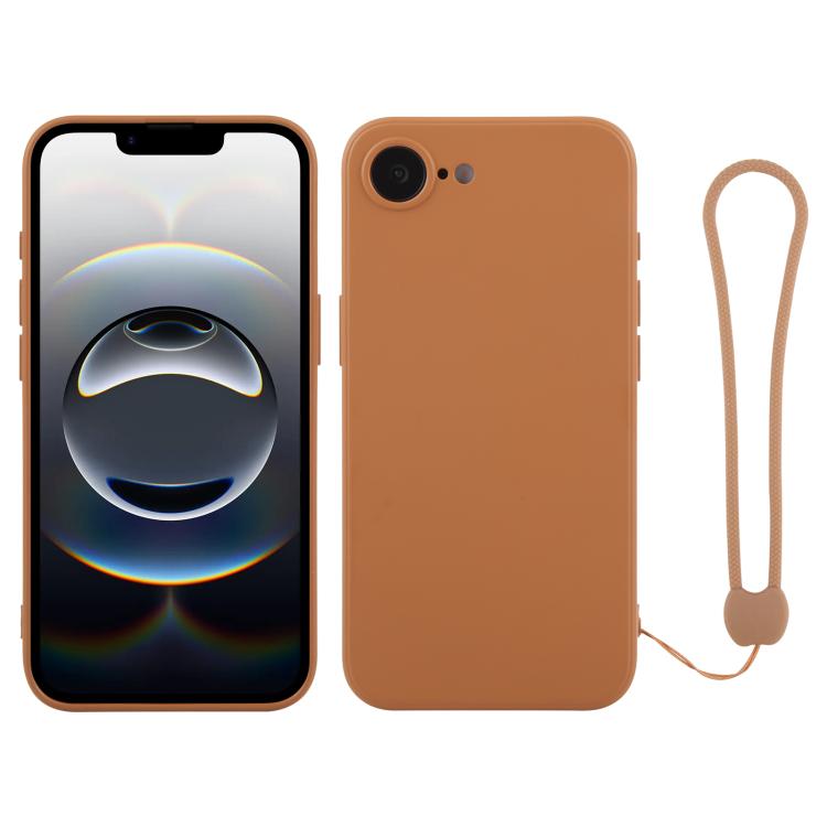 Funda de silicona para teléfono con correa para la muñeca, For iPhone 17e / 16e
