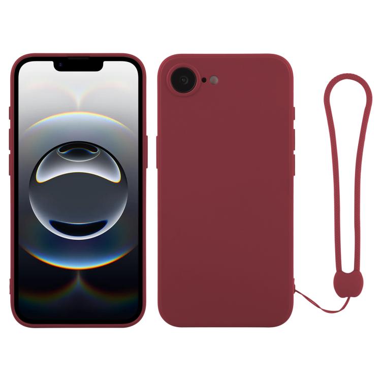 Funda de silicona para teléfono con correa para la muñeca, For iPhone 17e / 16e