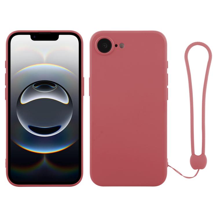 Funda de silicona para teléfono con correa para la muñeca, For iPhone 17e / 16e