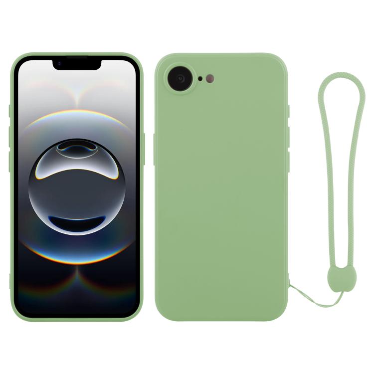 Funda de silicona para teléfono con correa para la muñeca, For iPhone 17e / 16e