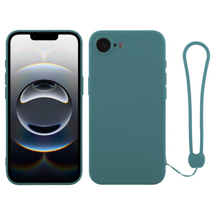 Funda de silicona para teléfono con correa para la muñeca, For iPhone 17e / 16e