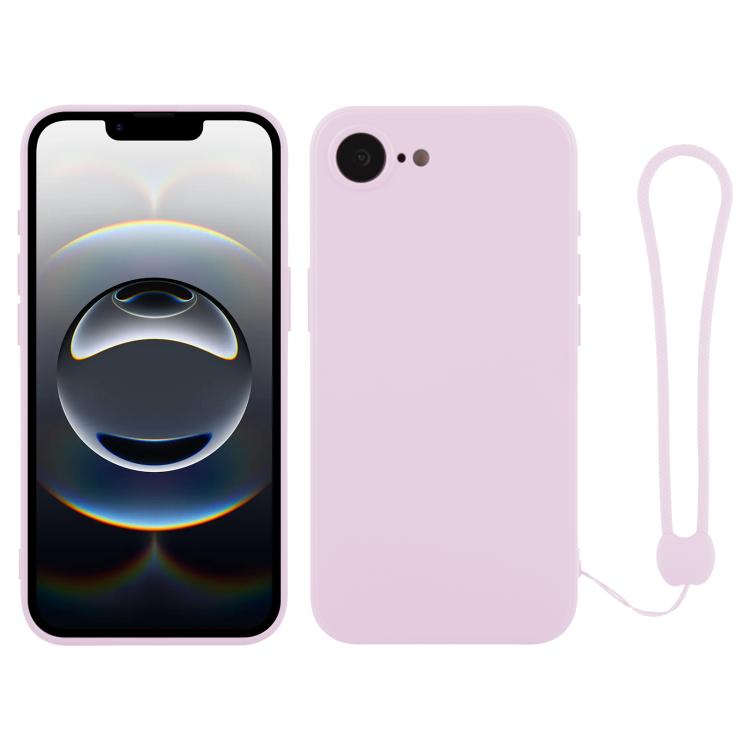 Funda de silicona para teléfono con correa para la muñeca, For iPhone 17e / 16e