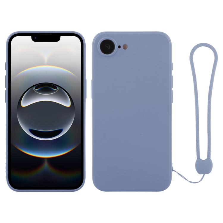Funda de silicona para teléfono con correa para la muñeca, For iPhone 17e / 16e