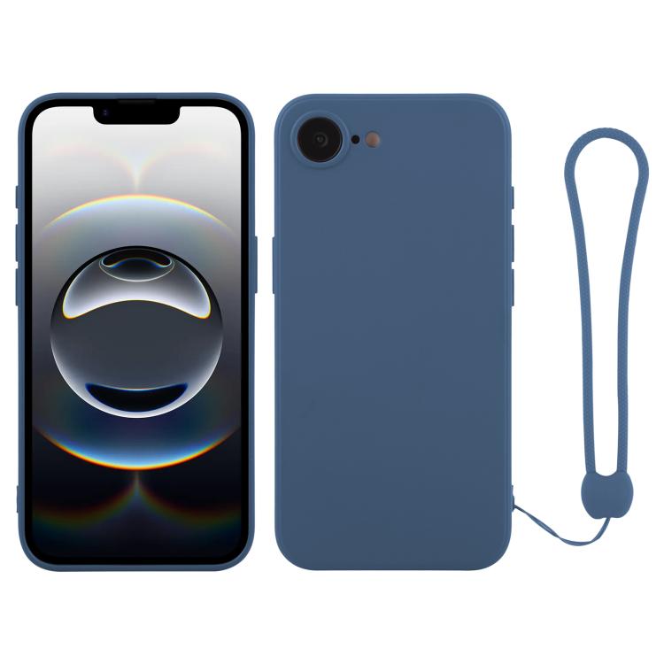 Funda de silicona para teléfono con correa para la muñeca, For iPhone 17e / 16e