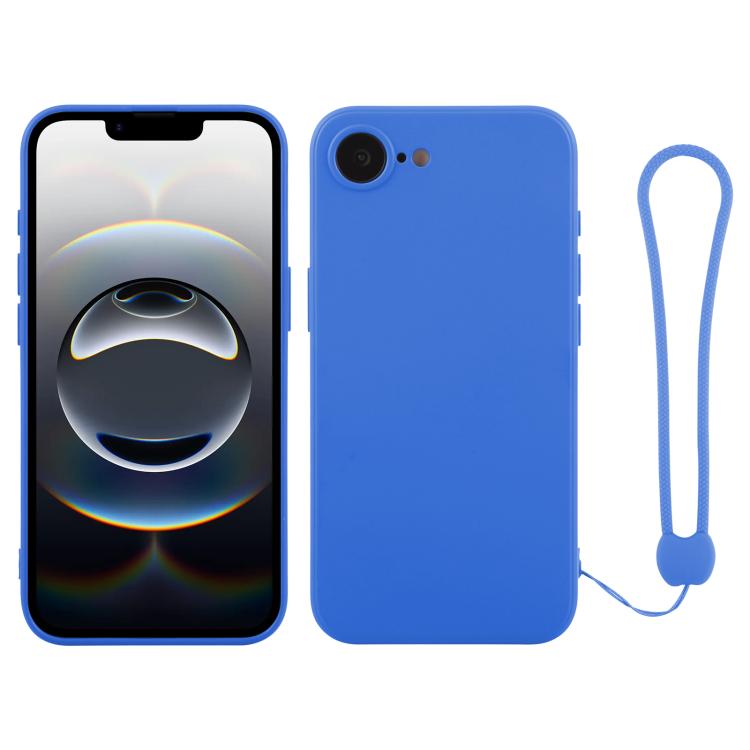 Funda de silicona para teléfono con correa para la muñeca, For iPhone 17e / 16e