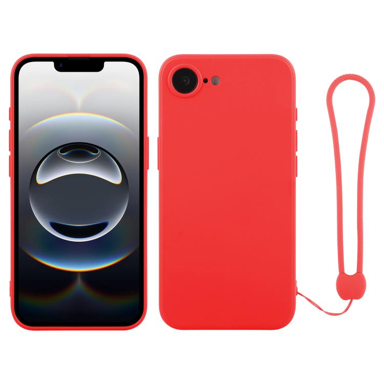 Funda de silicona para teléfono con correa para la muñeca, For iPhone 17e / 16e