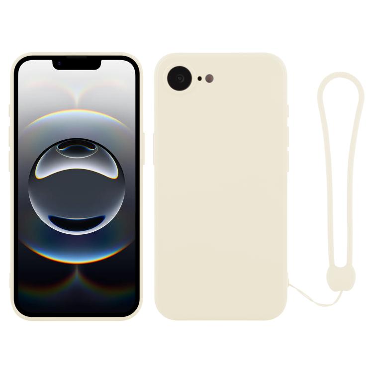 Funda de silicona para teléfono con correa para la muñeca, For iPhone 17e / 16e