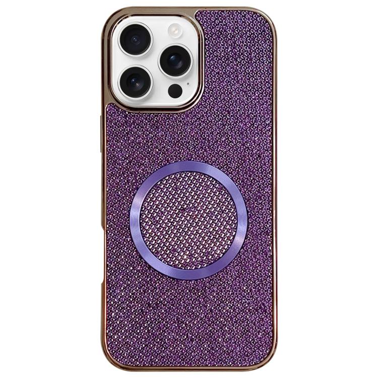 Funda para teléfono MagSafe de policarbonato con purpurina y acabado galvanizado, For iPhone 17 Pro Max, For iPhone 17 Pro, For iPhone 16 Pro Max, For iPhone 16 Pro, For iPhone 16 Plus, For iPhone 16, For iPhone 15 Pro Max, For iPhone 15 Pro