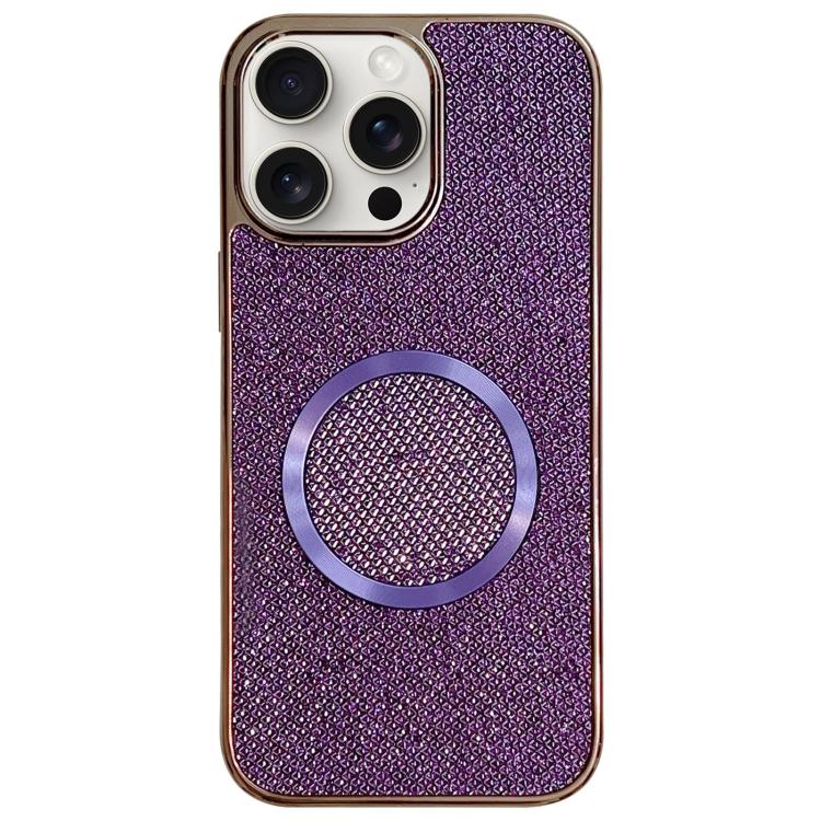 Funda para teléfono MagSafe de policarbonato con purpurina y acabado galvanizado, For iPhone 17 Pro Max, For iPhone 17 Pro, For iPhone 16 Pro Max, For iPhone 16 Pro, For iPhone 16 Plus, For iPhone 16, For iPhone 15 Pro Max, For iPhone 15 Pro