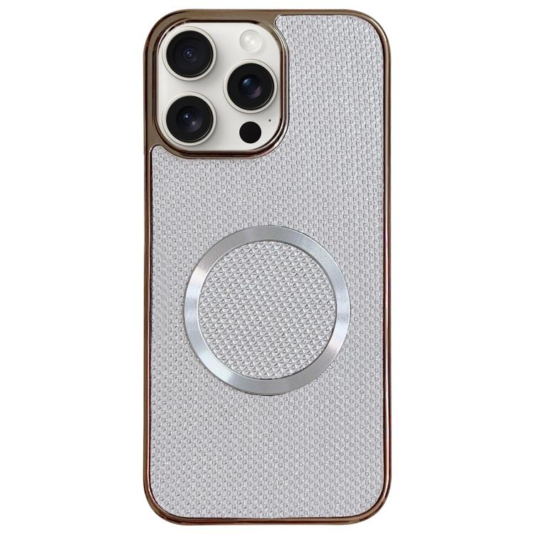 Funda para teléfono MagSafe de policarbonato con purpurina y acabado galvanizado, For iPhone 17 Pro Max, For iPhone 17 Pro, For iPhone 16 Pro Max, For iPhone 16 Pro, For iPhone 16 Plus, For iPhone 16, For iPhone 15 Pro Max, For iPhone 15 Pro