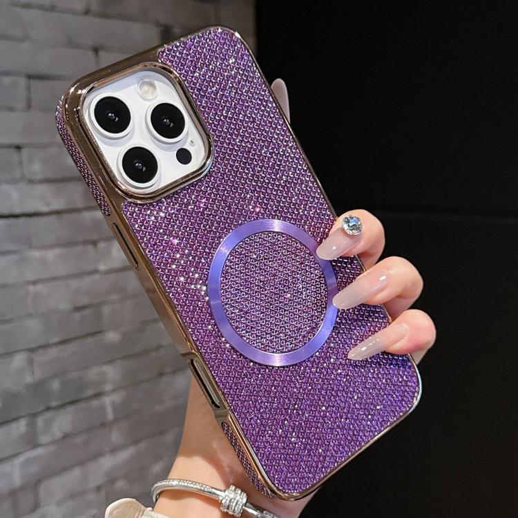 Funda para teléfono MagSafe de policarbonato con purpurina y acabado galvanizado, For iPhone 15 Plus, For iPhone 15, For iPhone 14 Plus, For iPhone 14, For iPhone 14 Pro, For iPhone 14 Pro Max, For iPhone 13 Pro Max, For iPhone 13 Pro