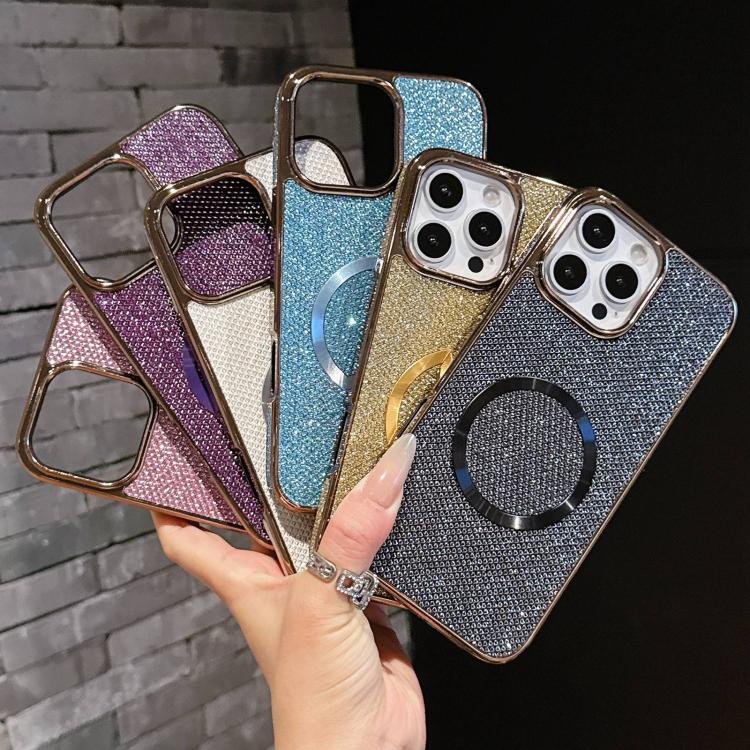 Funda para teléfono MagSafe de policarbonato con purpurina y acabado galvanizado, For iPhone 15 Plus, For iPhone 15, For iPhone 14 Plus, For iPhone 14, For iPhone 14 Pro, For iPhone 14 Pro Max, For iPhone 13 Pro Max, For iPhone 13 Pro