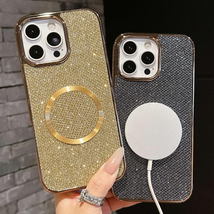 Funda para teléfono MagSafe de policarbonato con purpurina y acabado galvanizado, For iPhone 15 Plus, For iPhone 15, For iPhone 14 Plus, For iPhone 14, For iPhone 14 Pro, For iPhone 14 Pro Max, For iPhone 13 Pro Max, For iPhone 13 Pro