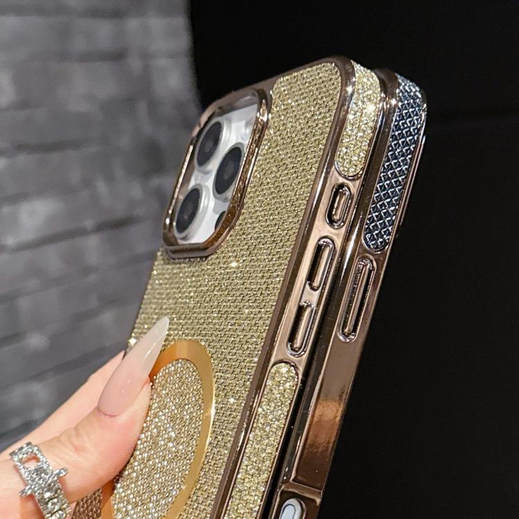 Funda para teléfono MagSafe de policarbonato con purpurina y acabado galvanizado, For iPhone 15 Plus, For iPhone 15, For iPhone 14 Plus, For iPhone 14, For iPhone 14 Pro, For iPhone 14 Pro Max, For iPhone 13 Pro Max, For iPhone 13 Pro