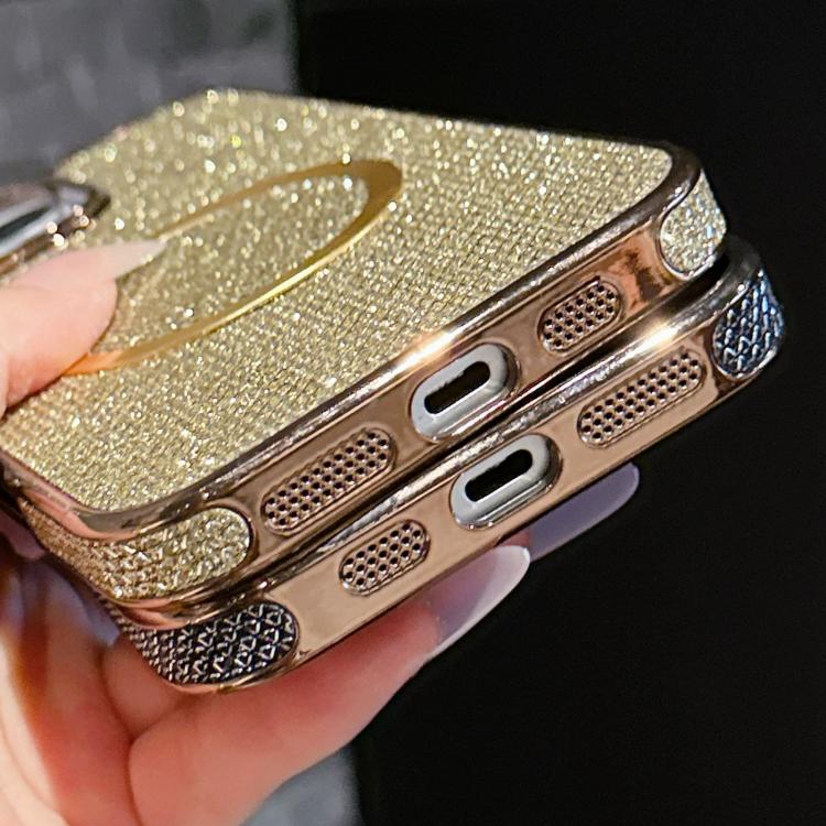 Funda para teléfono MagSafe de policarbonato con purpurina y acabado galvanizado, For iPhone 15 Plus, For iPhone 15, For iPhone 14 Plus, For iPhone 14, For iPhone 14 Pro, For iPhone 14 Pro Max, For iPhone 13 Pro Max, For iPhone 13 Pro