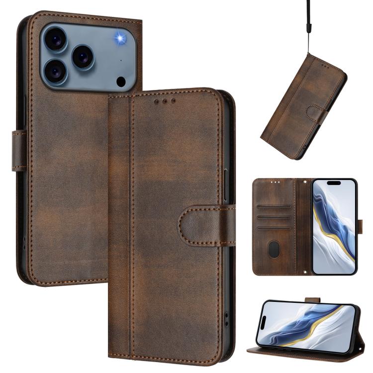 Funda de teléfono de cuero retro con hebilla para empalme de cables, For iPhone 17e / 16e, For iPhone 17 Pro Max, For iPhone 17 Pro, For iPhone 17, For iPhone Air, For iPhone 16 Pro Max