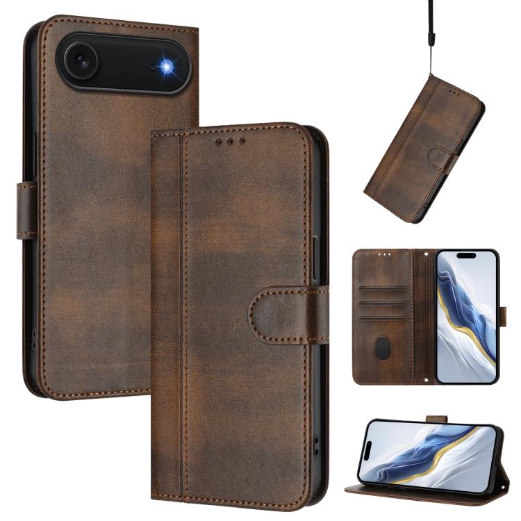 Funda de teléfono de cuero retro con hebilla para empalme de cables, For iPhone 17e / 16e, For iPhone 17 Pro Max, For iPhone 17 Pro, For iPhone 17, For iPhone Air, For iPhone 16 Pro Max