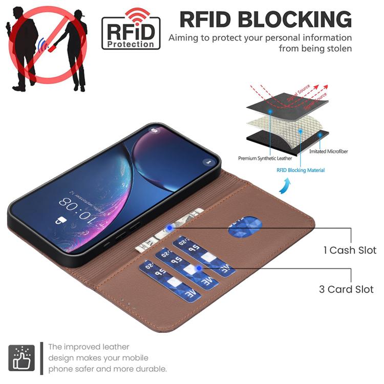 Funda de cuero para teléfono con estampado geométrico y protección RFID, For iPhone 6 / 7 / 8 / SE, For iPhone 13 Pro Max, For iPhone 13 Pro, For iPhone 12 / 12 Pro, For iPhone 12 Pro Max, For iPhone 11 Pro Max, For iPhone 11, For iPhone 11 Pro