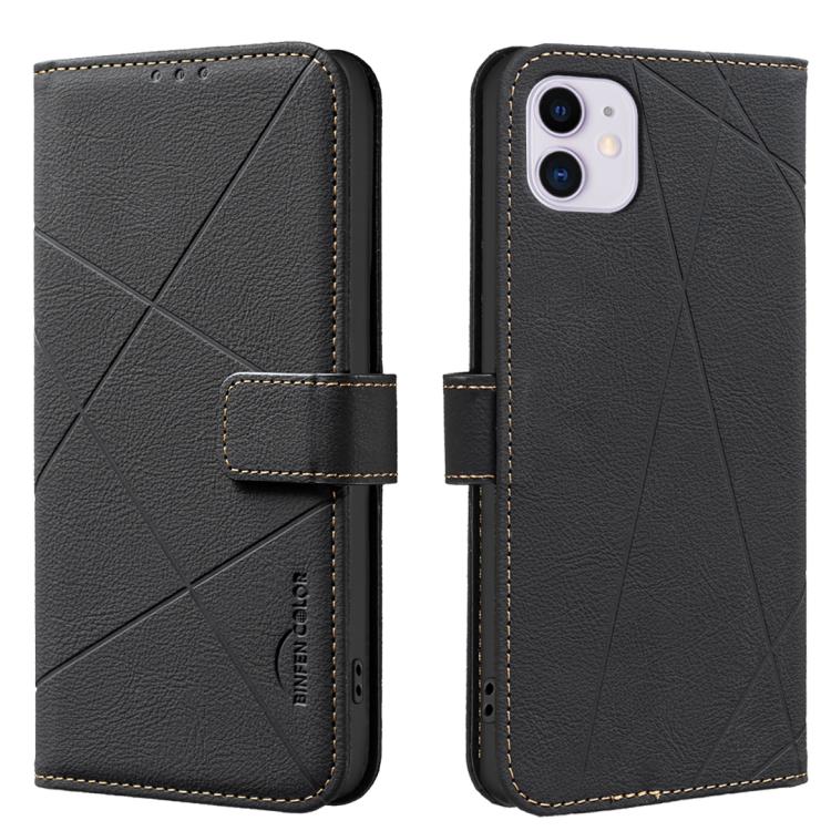 Funda de cuero para teléfono con estampado geométrico y protección RFID, For iPhone 6 / 7 / 8 / SE, For iPhone 13 Pro Max, For iPhone 13 Pro, For iPhone 12 / 12 Pro, For iPhone 12 Pro Max, For iPhone 11 Pro Max, For iPhone 11, For iPhone 11 Pro