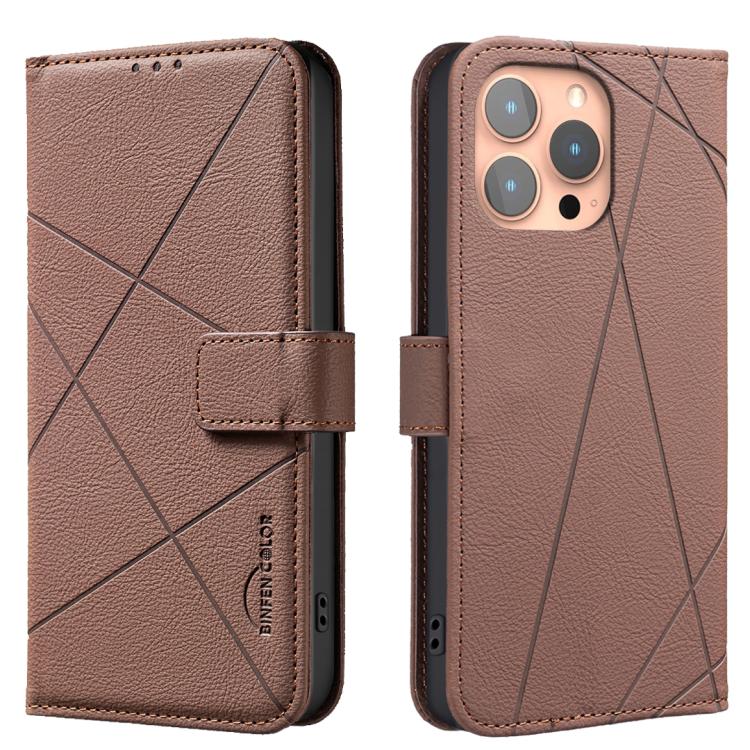 Funda de cuero para teléfono con estampado geométrico y protección RFID, For iPhone 6 / 7 / 8 / SE, For iPhone 13 Pro Max, For iPhone 13 Pro, For iPhone 12 / 12 Pro, For iPhone 12 Pro Max, For iPhone 11 Pro Max, For iPhone 11, For iPhone 11 Pro