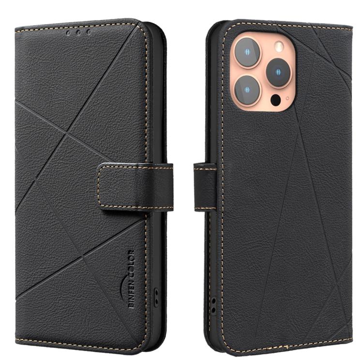 Funda de cuero para teléfono con estampado geométrico y protección RFID, For iPhone 6 / 7 / 8 / SE, For iPhone 13 Pro Max, For iPhone 13 Pro, For iPhone 12 / 12 Pro, For iPhone 12 Pro Max, For iPhone 11 Pro Max, For iPhone 11, For iPhone 11 Pro