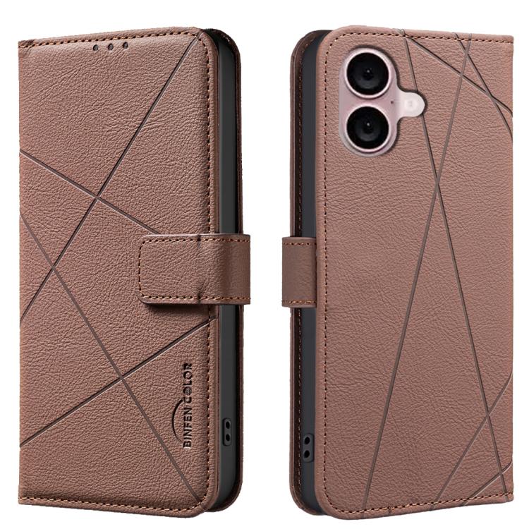 Funda de cuero para teléfono con estampado geométrico y protección RFID, For iPhone 18 Pro/17 Pro, For iPhone 18 Pro Max/17 Pro Max, For iPhone 16e / 17e, For iPhone 17, For iPhone Air, For iPhone 16 Pro Max, For iPhone 16 Pro, For iPhone 16 Plus